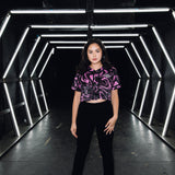 SPACEMAN CROP JERSEY - PINK/BLACK MARBLE - Slander Merchandise