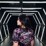 SPACEMAN CROP JERSEY - PINK/BLACK MARBLE - Slander Merchandise