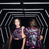 SPACEMAN CROP JERSEY - PINK/BLACK MARBLE - Slander Merchandise