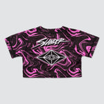 SPACEMAN CROP JERSEY - PINK/BLACK MARBLE - Slander Merchandise