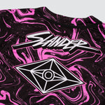 SPACEMAN CROP JERSEY - PINK/BLACK MARBLE - Slander Merchandise
