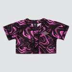 SPACEMAN CROP JERSEY - PINK/BLACK MARBLE - Slander Merchandise
