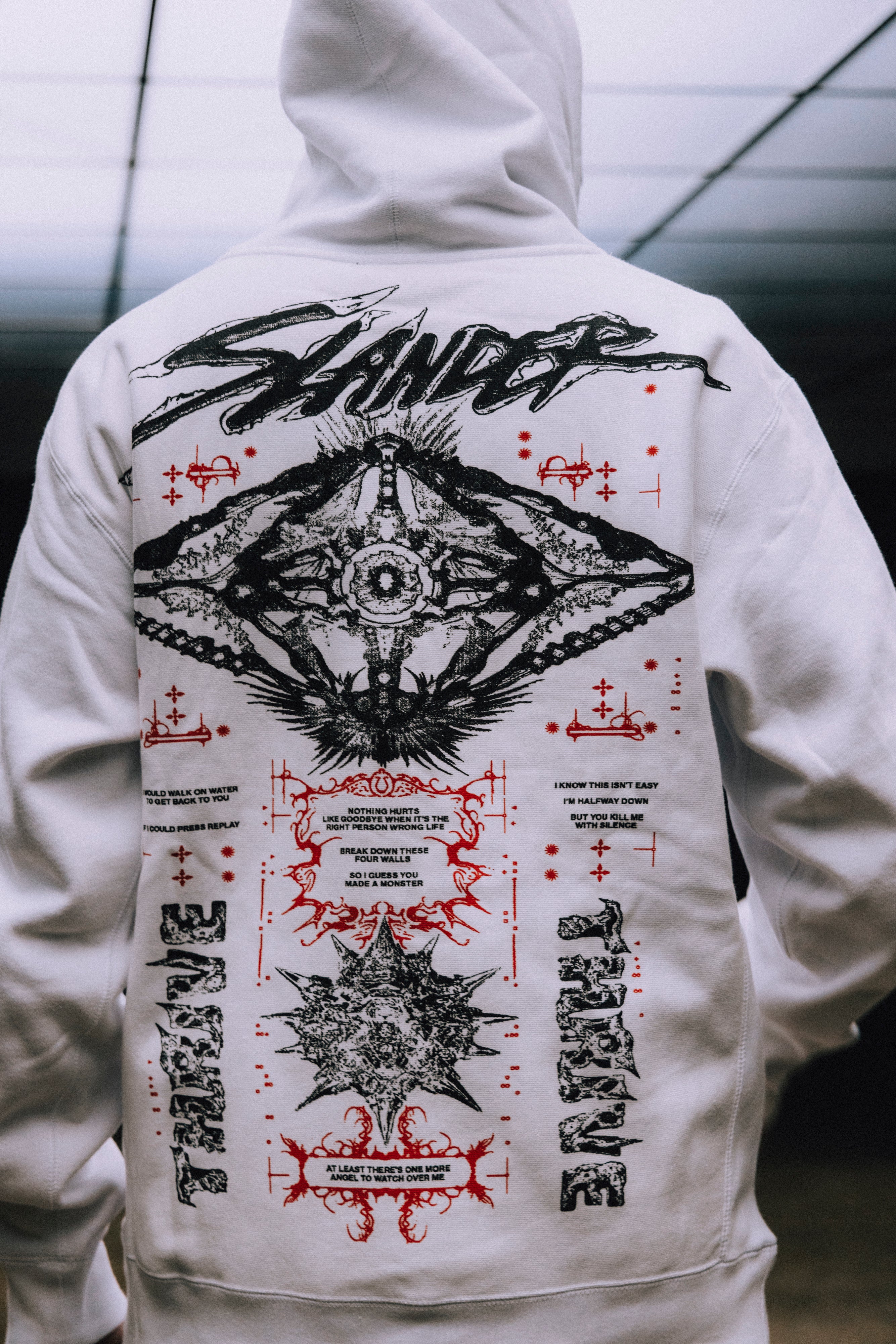 REBIRTH HOODIE - WHITE - Slander Merchandise