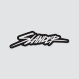 BLACK & WHITE SCRIPT STICKER - Slander Merchandise