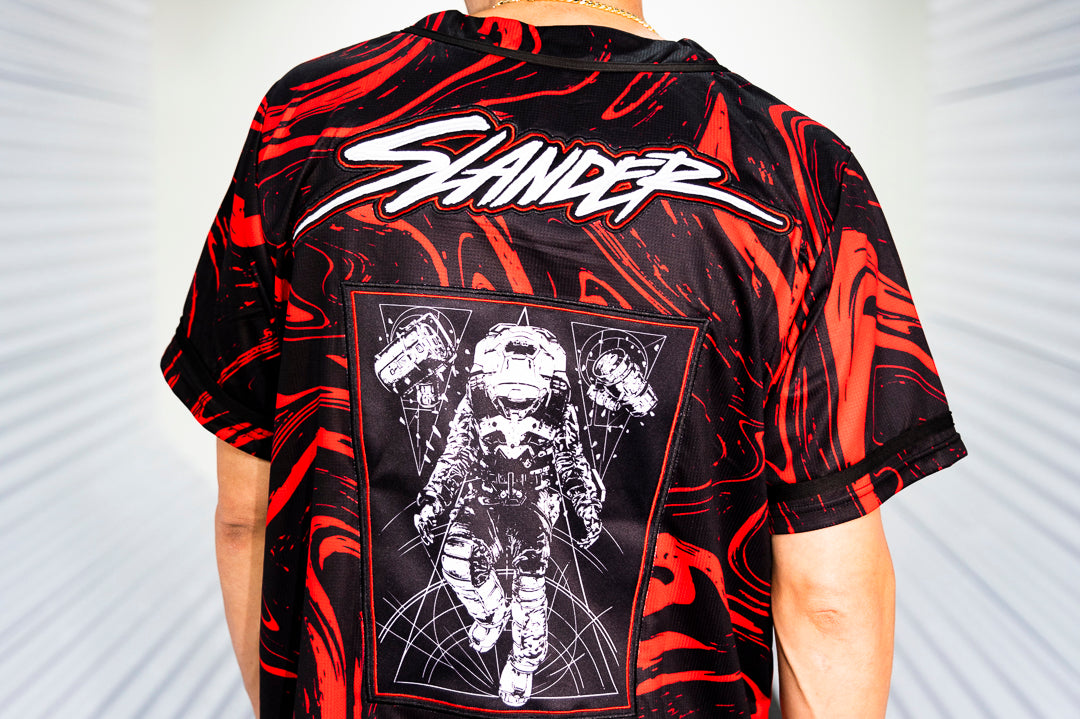 Slander Spaceman Jersey - Red/Black Marble - XS