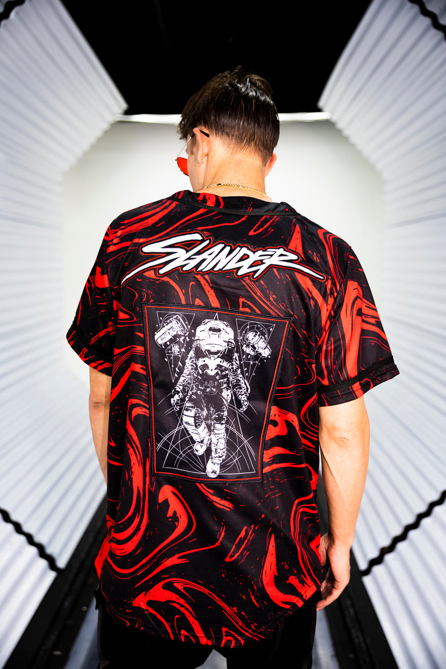 SPACEMAN JERSEY - RED/BLACK MARBLE