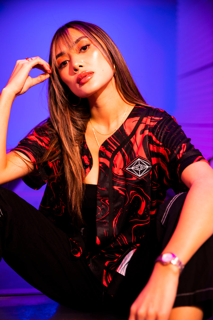 SPACEMAN JERSEY - RED/BLACK MARBLE