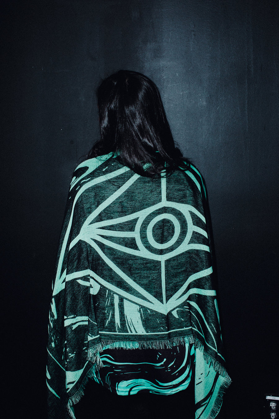 SLANDER PASHMINA - TEAL/BLACK MARBLE