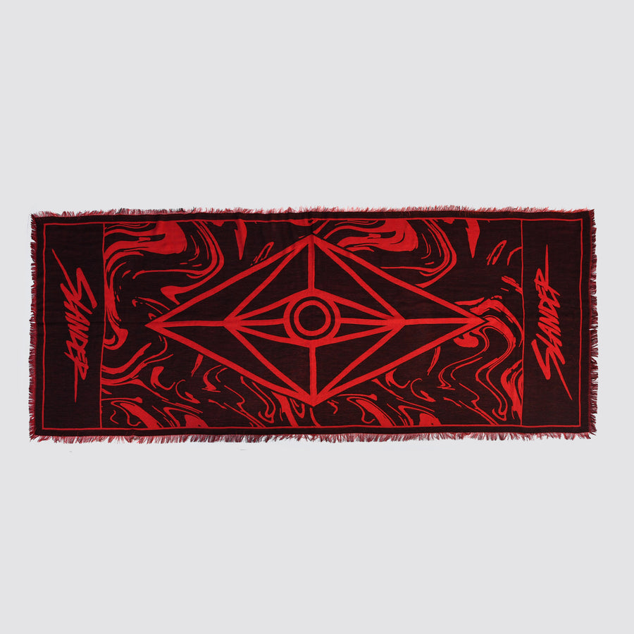 SLANDER PASHMINA - RED/BLACK MARBLE