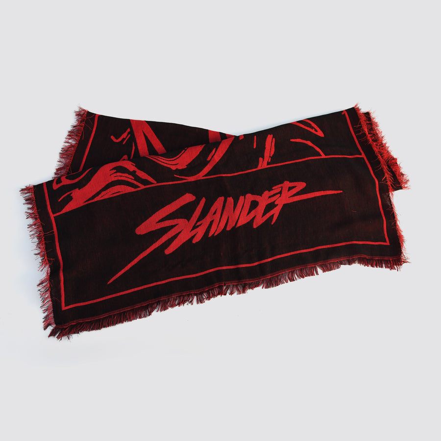 SLANDER PASHMINA - RED/BLACK MARBLE