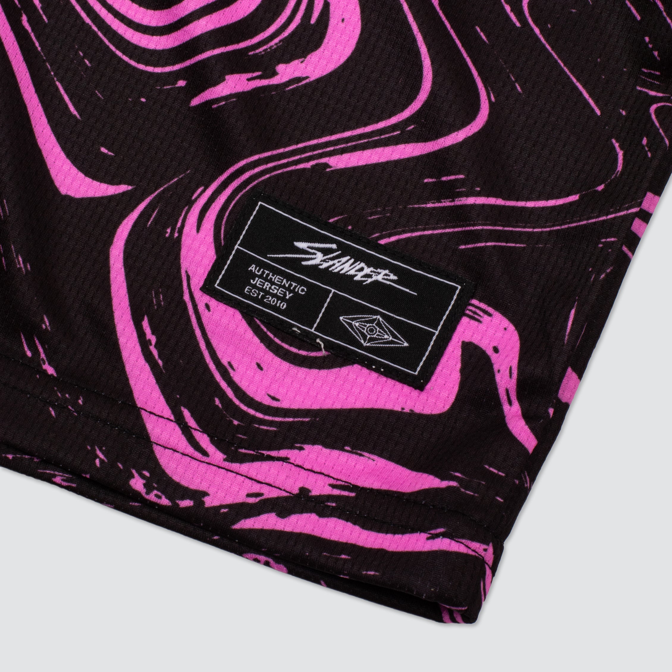 SPACEMAN CROP JERSEY - PINK/BLACK MARBLE – Slander Merchandise